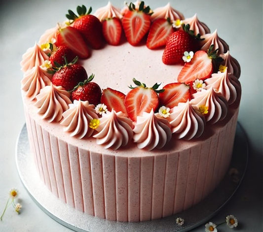 Vanilla Cake with Strawberry Jam