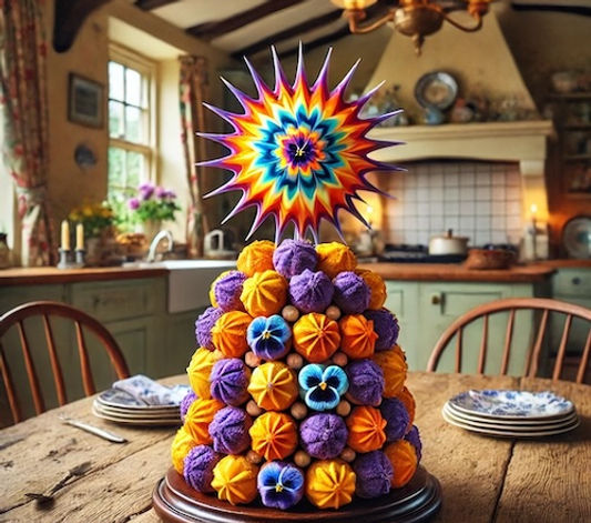 White Chocolate and Raspberry Croquembouche