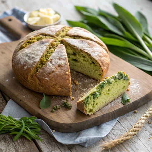 Wild Garlic Pesto Soda Bread