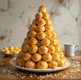Banana and Salted Caramel Profiteroles