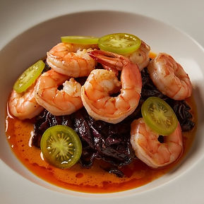 Harissa Butter Poached Shrimp