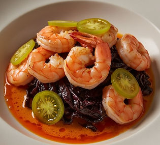 Harissa Butter Poached Shrimp