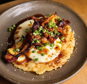 Cachapa with melted cheese and berbere chorizo