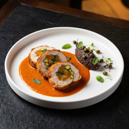 Stuffed Chicken Ballotine with Makhani Gravy