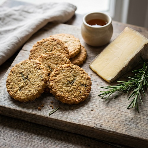 Cheddar Cheese and Rosemary Oatcakes