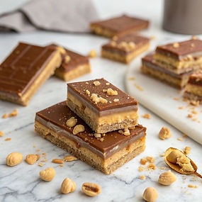 Peanut Butter Nougat Caramel Biscuits