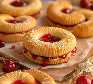 PB & J Viennese Whirl Biscuits