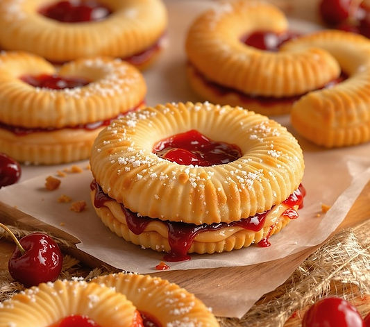 PB & J Viennese Whirl Biscuits