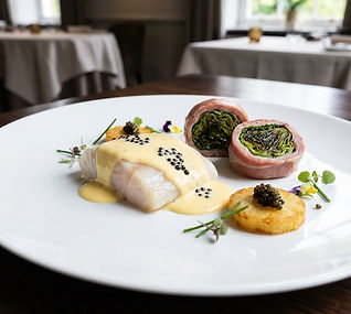 Confit Halibut with Caviar Hollandaise