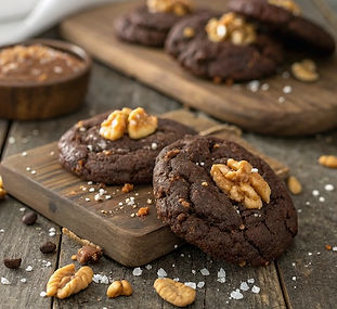 Chocolate Walnut Caramel Biscuits