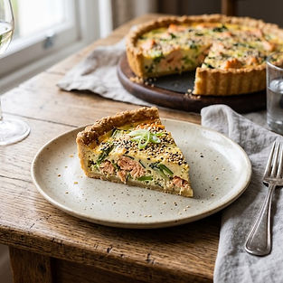 Salmon and Pak Choi Quiche