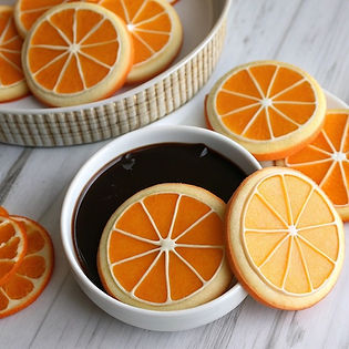 Orange Slice Biscuits with Chocolate Orange Ganache Dip