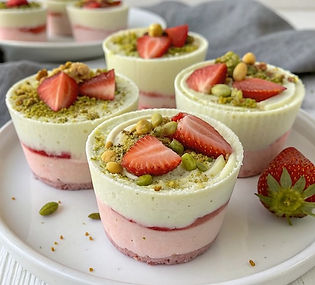White Chocolate Strawberry Mousse Cups