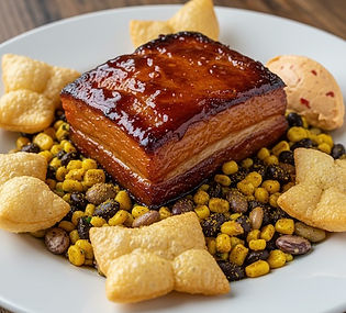 Pork Belly, Succotash & Chicharron