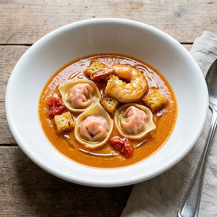 King Prawn Tortellini in Prawn Bisque