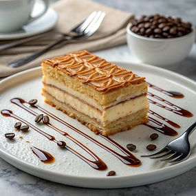 Coffee Custard Crinkle Cake