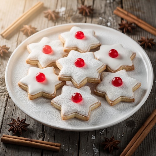 Cherry Cinnamon Stars (Zimtsterne)
