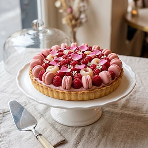 Rose, Lychee and Raspberry Fruit Tart