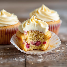 Rhubarb and Custard Cupcakes