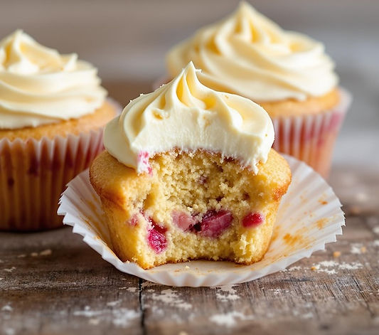 Rhubarb and Custard Cupcakes