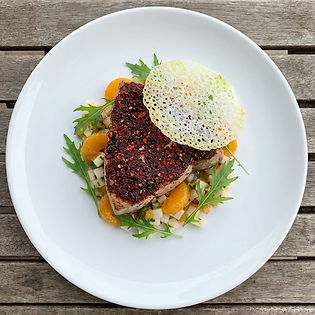 Smoked Swordfish, Strawberry Crust