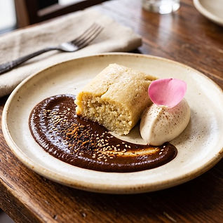 Tamal Dulce with Rose Mole