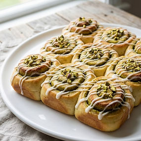 Pistachio and Cardamom Tangzhong Chelsea Buns