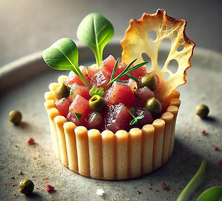 Venison Tartare with Burnt Apple Purée