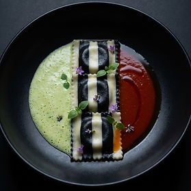 Black and White Vegan Ravioli