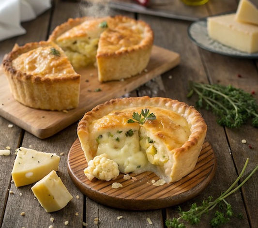 Garlic Cheesy Cauliflower Pies