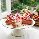 Rhubarb and Strawberry Iced Buns photo