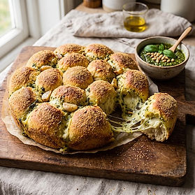 Cheesy Pesto Garlic Tear and Share