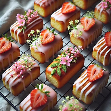 Elderflower and Strawberry Savarins