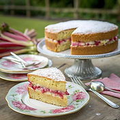 Cardamom Cake with Roasted Rhubarb