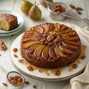 Pear and Pecan Upside Down Cake