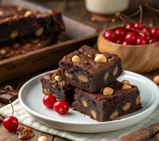 Chocolate, Cherry and Hazelnut Brownies