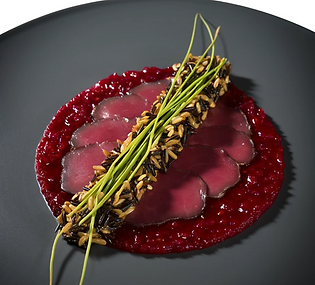 Beef Carpaccio with Beets and Cranberry Chutney