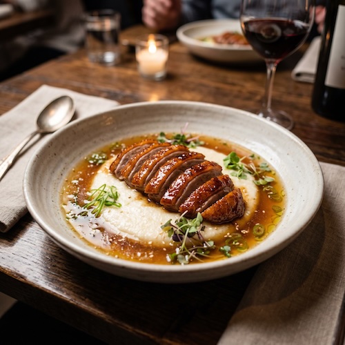 Roasted Duck with Polenta