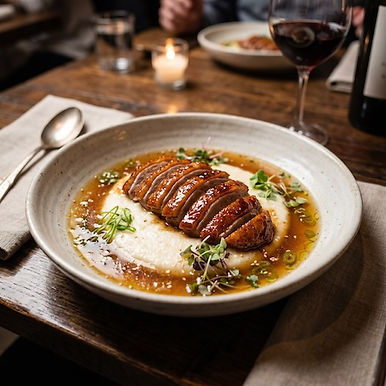 Roasted Duck with Polenta