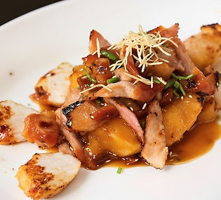 Butternut Squash Confit with Grilled Pork & XO Sauce