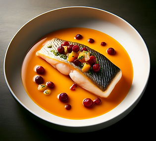Cranberry Poached Sea Bass
