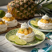 Pina Colada Meringue Nests