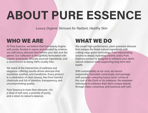 Pure Essence Presentation About