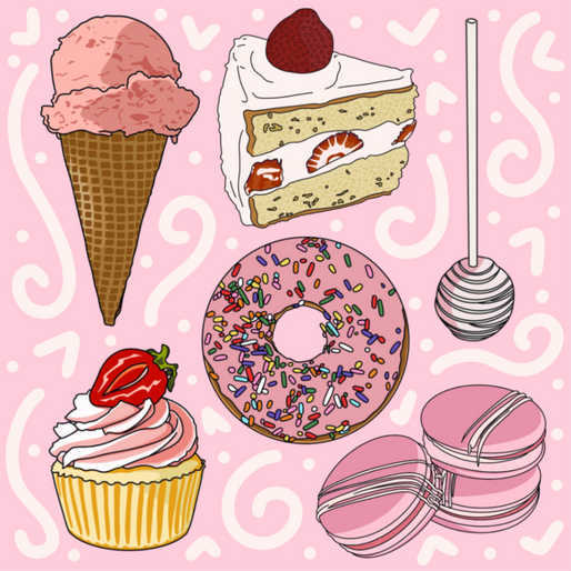 sweet treats dessert illustration