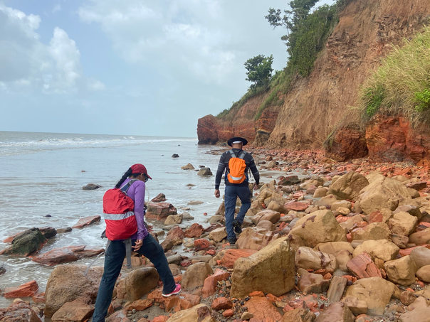 Beach walking in the southern coast of Trinidad