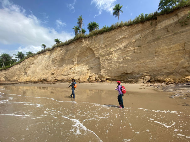 Beach walking in the southern coast of Trinidad