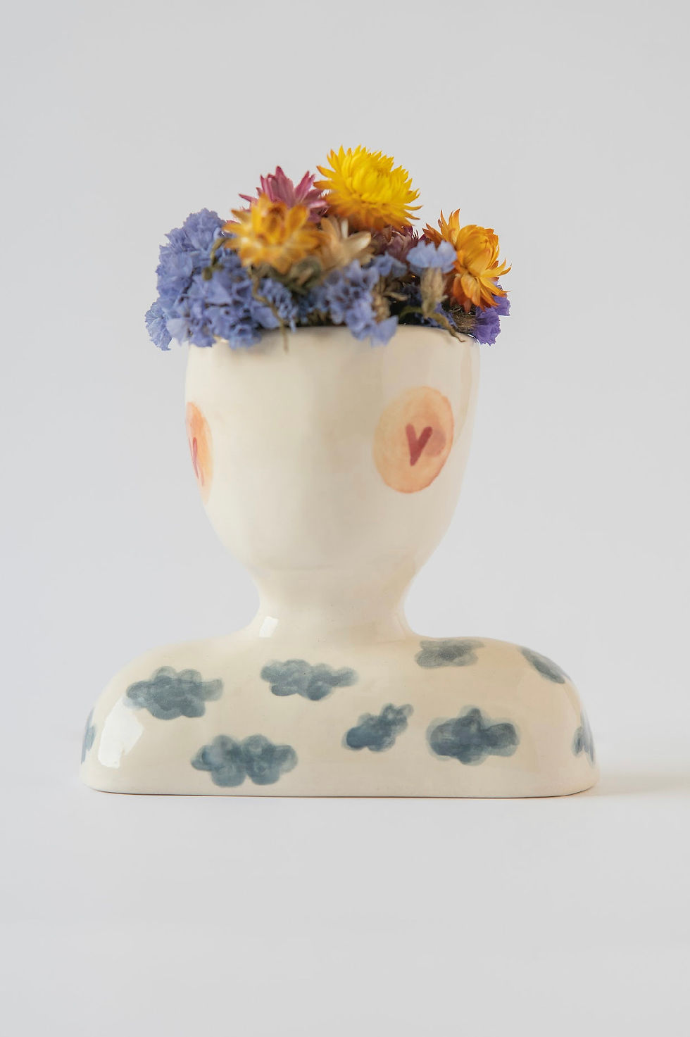 Menino cabeça florida