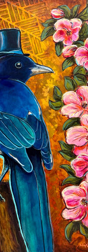 painting of a magpie