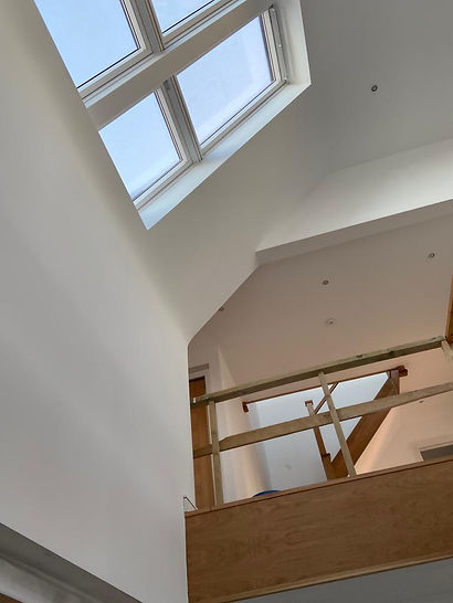 A high plastered ceiling
