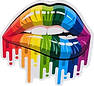 Rainbow lips dripping paint, LGBTQIA+ pride
